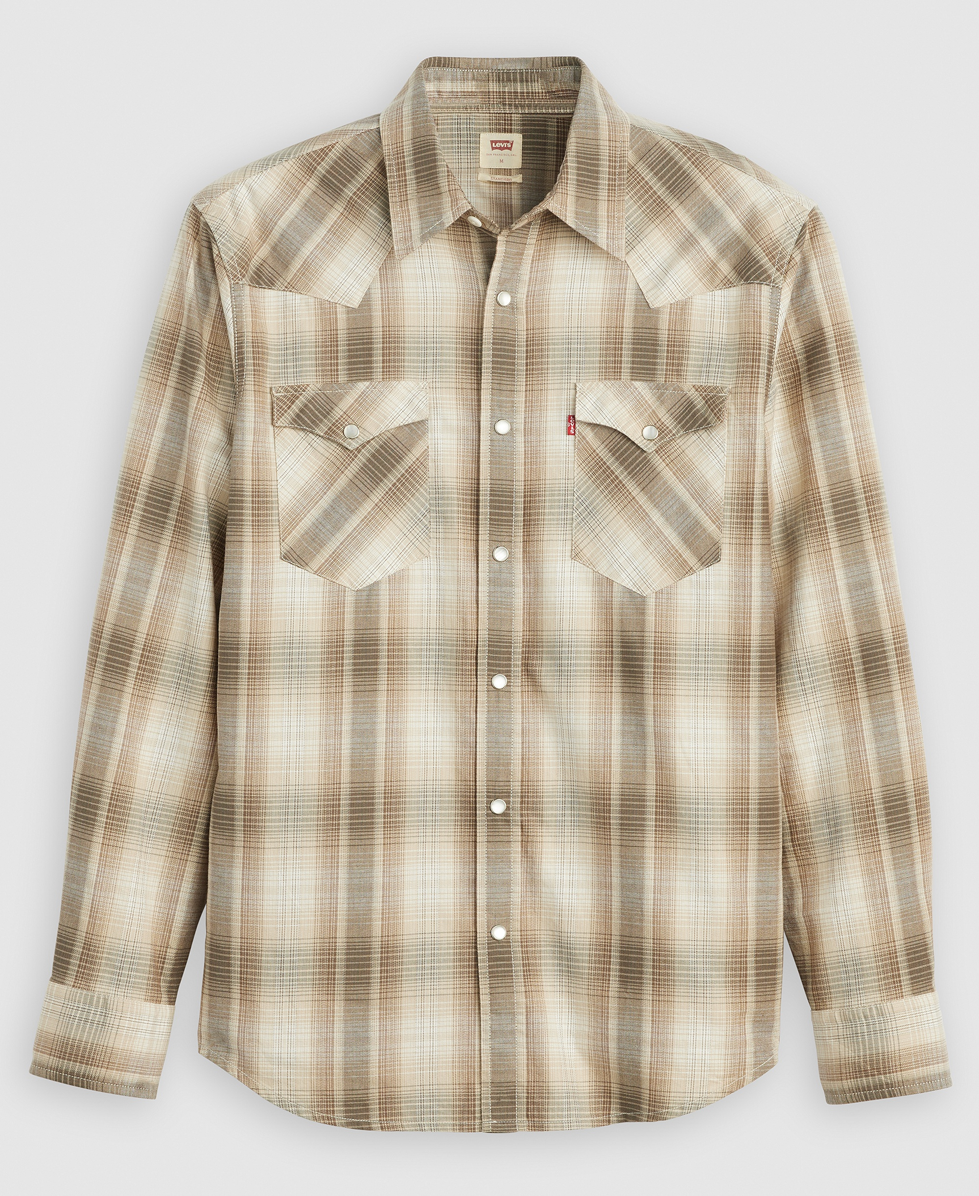 Levi's Men's Classic-Fit Western Shirt - Beige plaid