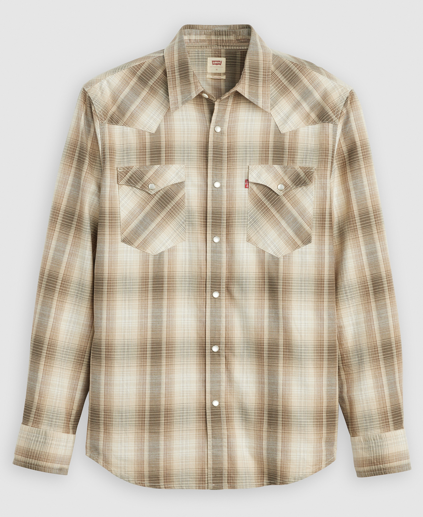 Levi's Men's Classic-Fit Western Shirt - Beige plaid