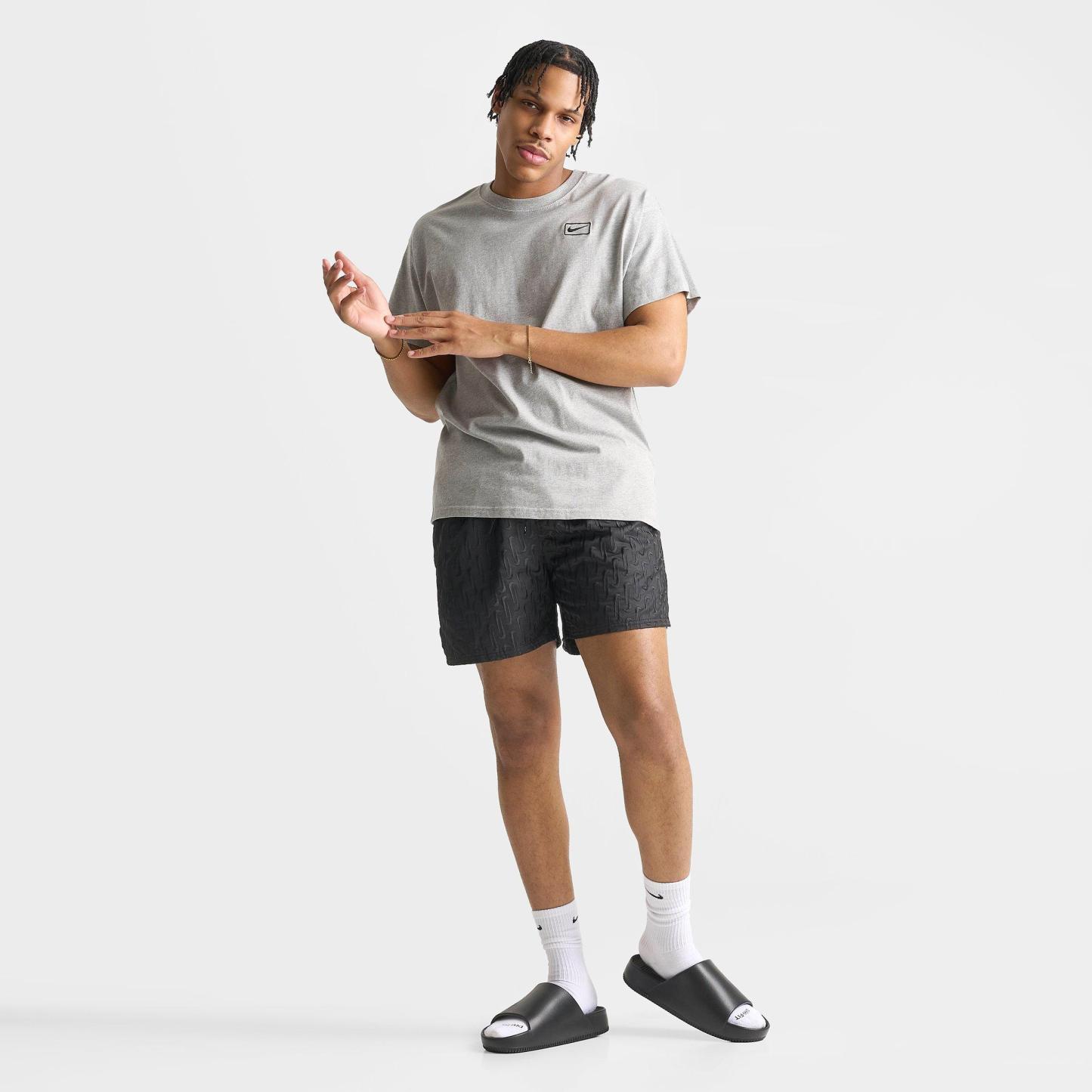 Men's Nithtke Swim Breaker Swoosh Link Lined Volley Swim Shorts - Black