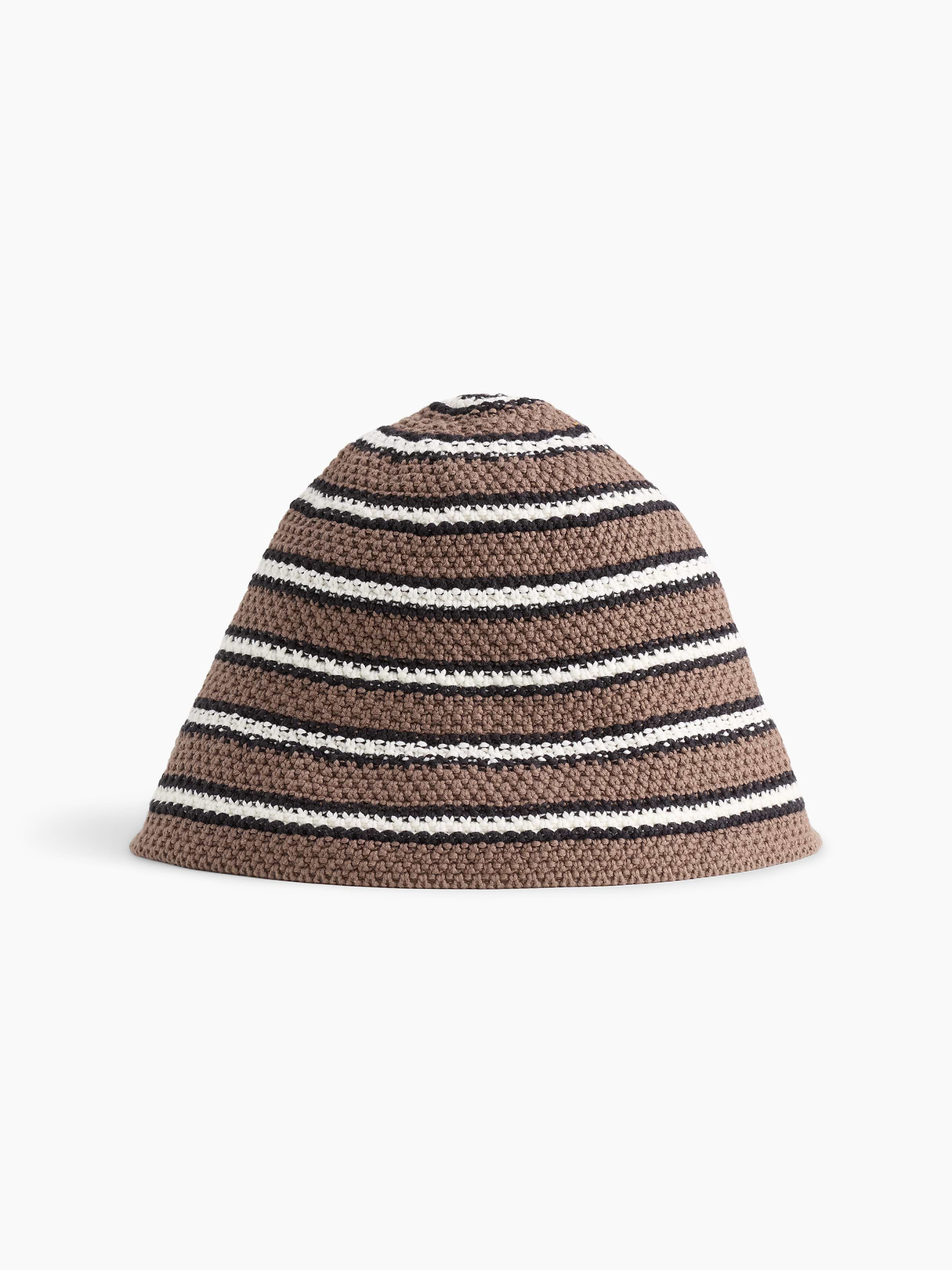 Knit Bucket Hat - Brown stripe