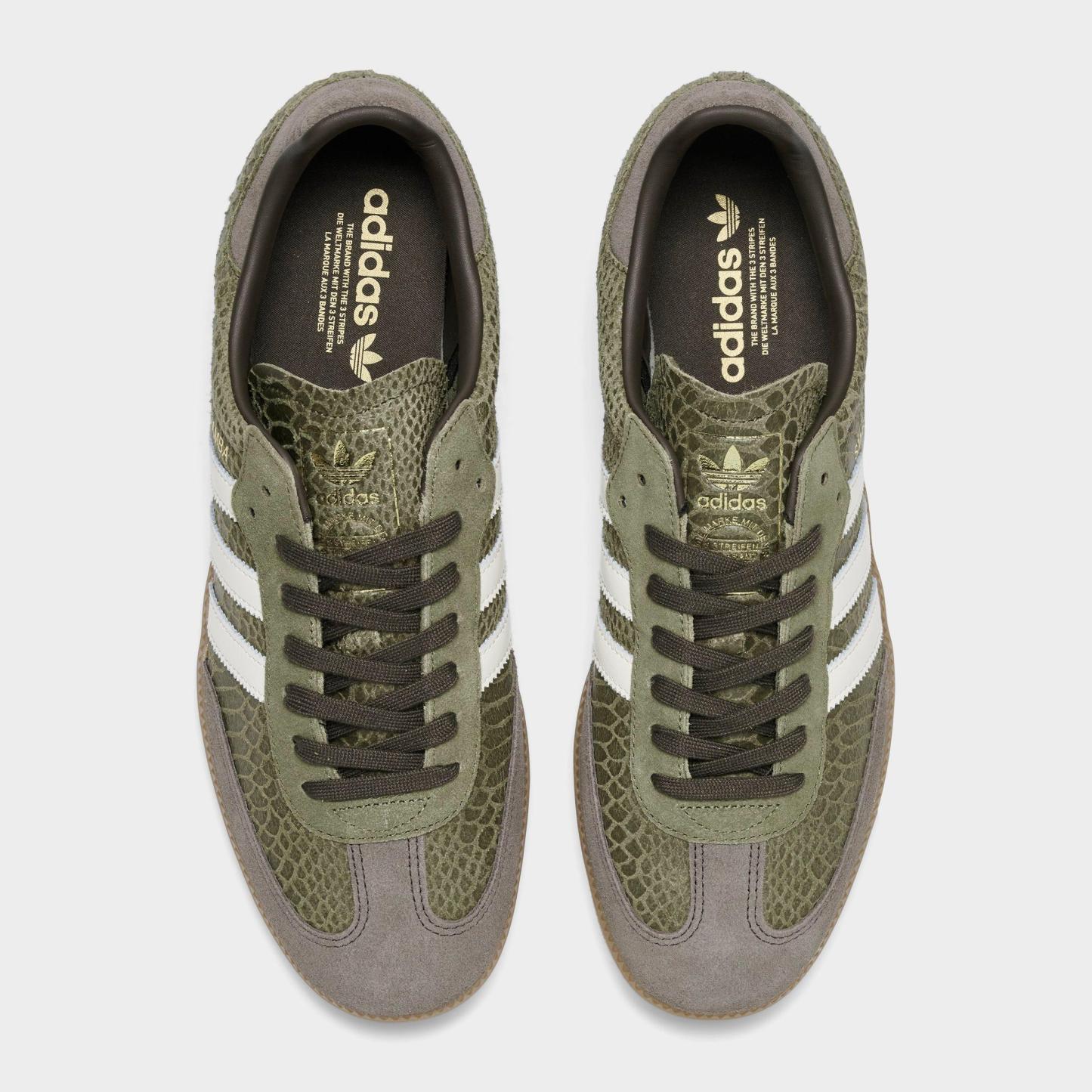 Men's adidas Originals Samba OG Casual Shoes - Part 2 - Focus Olive/Off White/Gum - Top view
