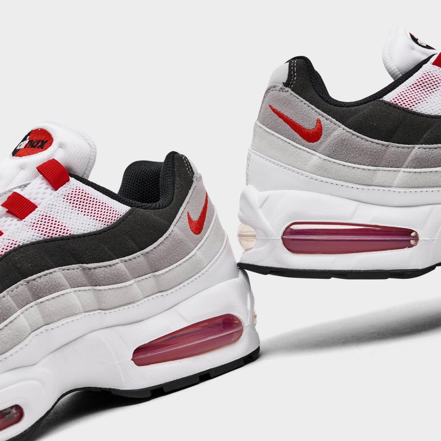 Men's Nike Air Max 95 Big Bubble Casual Shoes - White/Comet Red/Neutral Grey/Medium Grey/Black