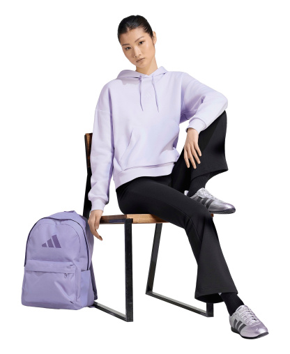 adidas Women's Essentials Long-Sleeve Logo Hoodie - Frozen Purple/White