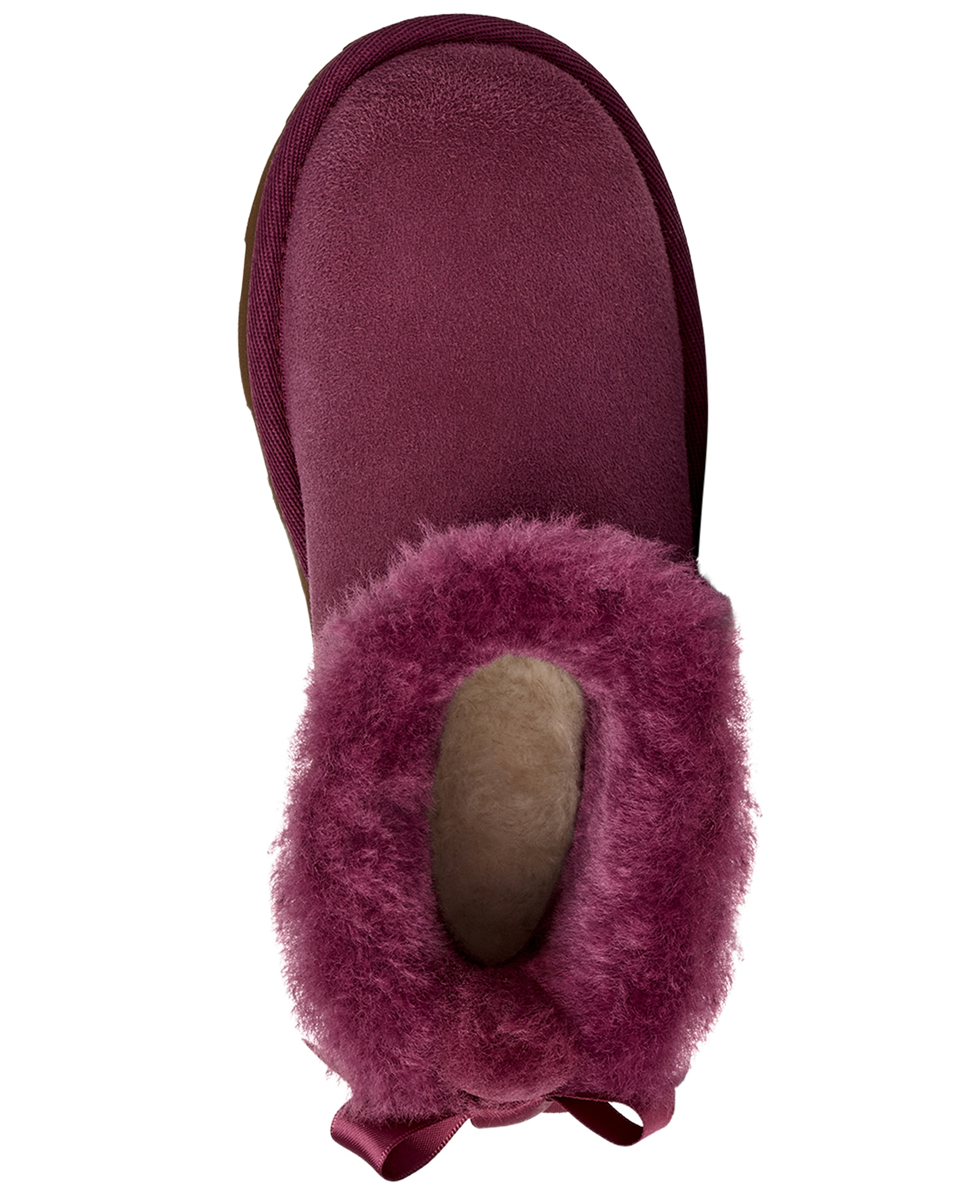 UGG® Kids Ultra Mini Bailey Bow Round Toe Booties - Dark Winterberry