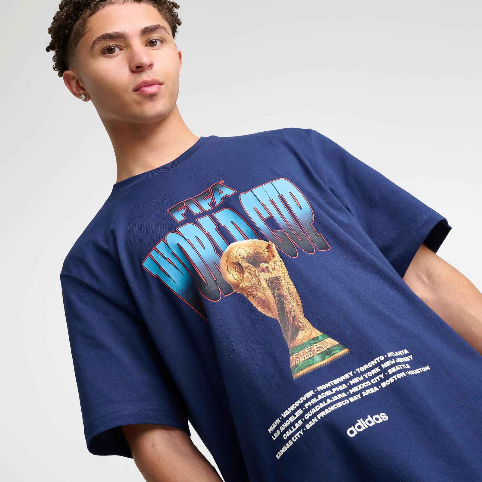 Men's adidas FIFA World Cup 26 Tour Trophy Graphic T-Shirt - Dark Blue - view 5