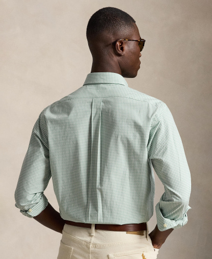 Polo Ralph Lauren Men's Stretch Poplin Shirt - Faded Mint White