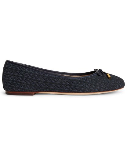 Lauren Ralph Lauren Women's Jayna Nappa Leather Slip-On Flats - Lauren Navy Cable Knit