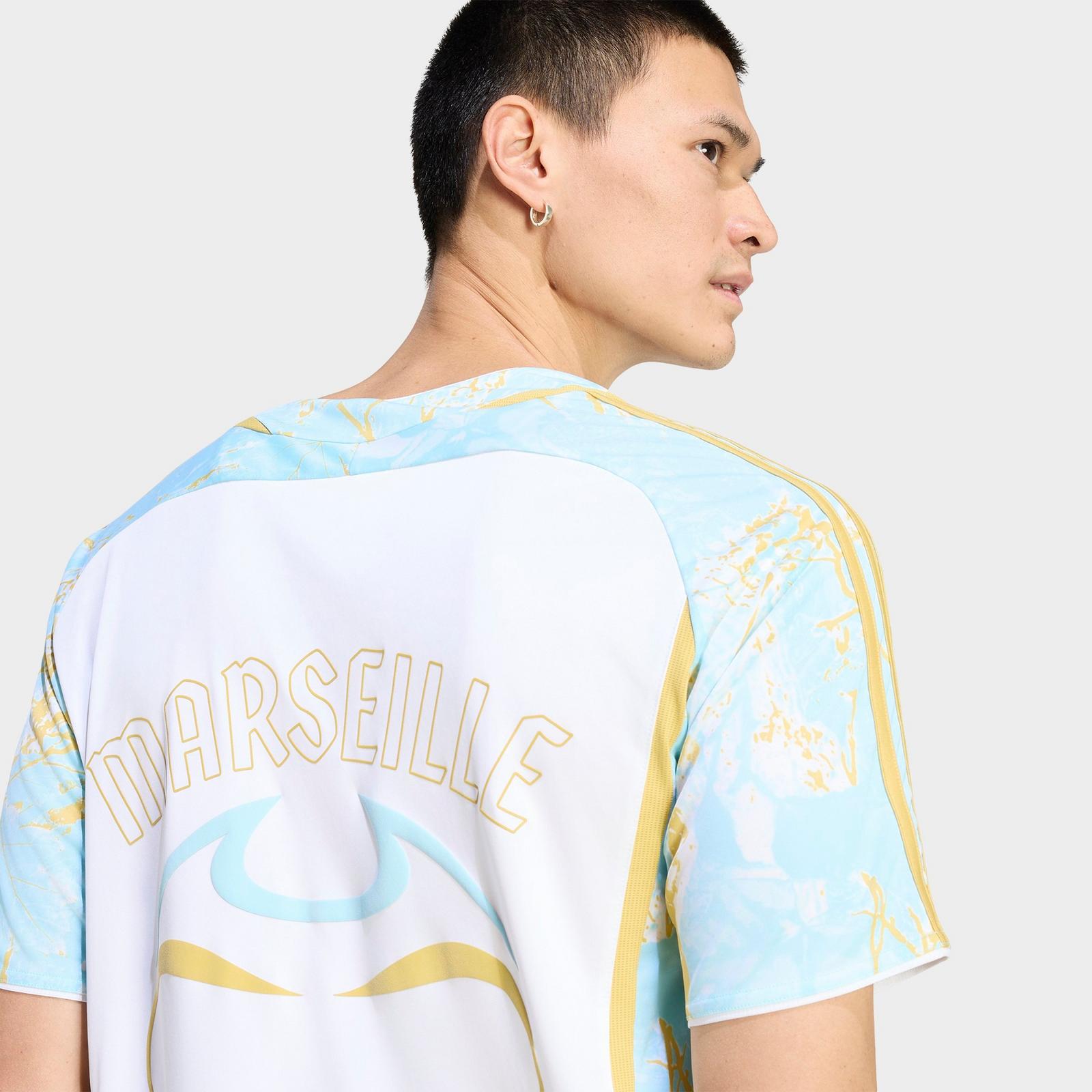 Men's adidas Originals France Graphic Soccer Jersey - White/Pyrite/Icey Blue - view 5