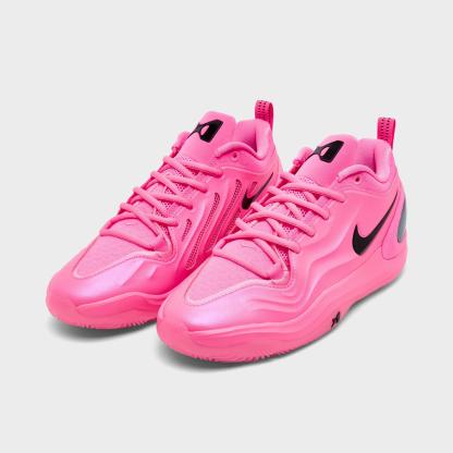 Girls' Big Kids' Nithtke A'Two A'ja Wilson Basketball Shoes - Pink Beam/Black - Both shoes facing left
