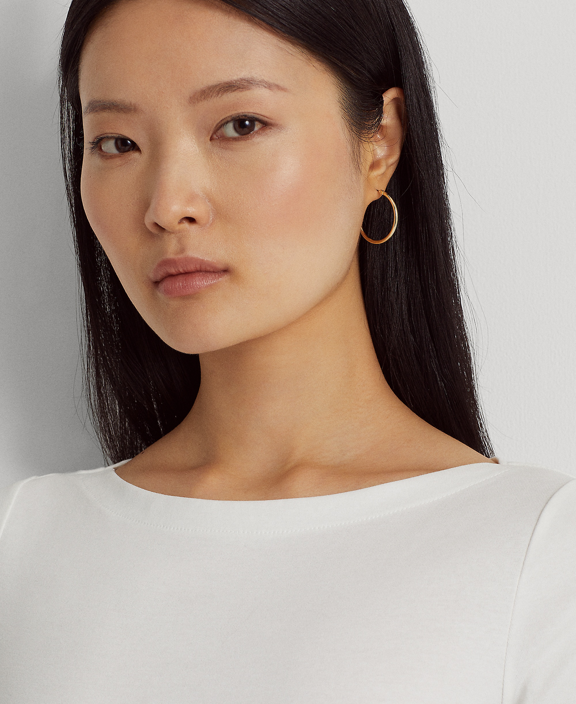 Lauren Ralph Lauren Stretch Boatneck Top - White
