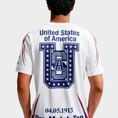 Men's Nithtke USA x VAA Academy Pro Dri-FIT Pre-Match Soccer Jersey - White/Deep Royal Blue/Deep Royal Blue