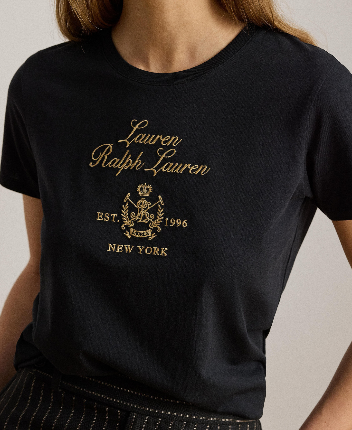 Lauren Ralph Lauren Women's Crewneck Short-Sleeve T-Shirt - Black