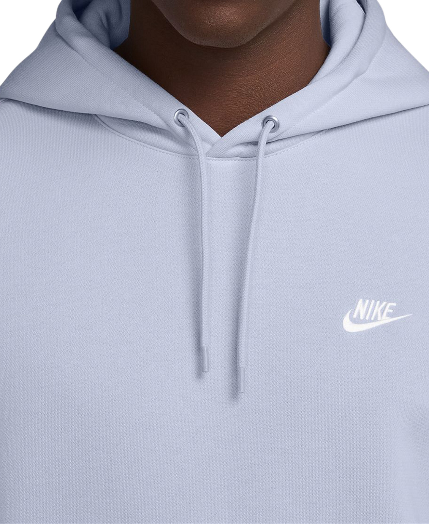 Nike Men's Club Pullover Fleece Hoodie Logo - White/Black