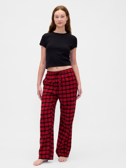 Adult Softest Flannel PJ Pants - Red plaid print
