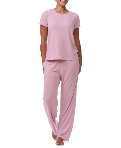 Tommy Hilfiger Women's Short-Sleeve Crewneck Sleep Tee - Breezy Orchid