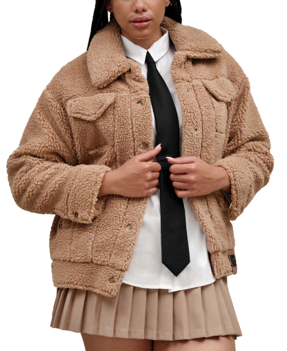 UGG Women's Frankie Sherpa Fleece Trucker Jacket - Camel Brown