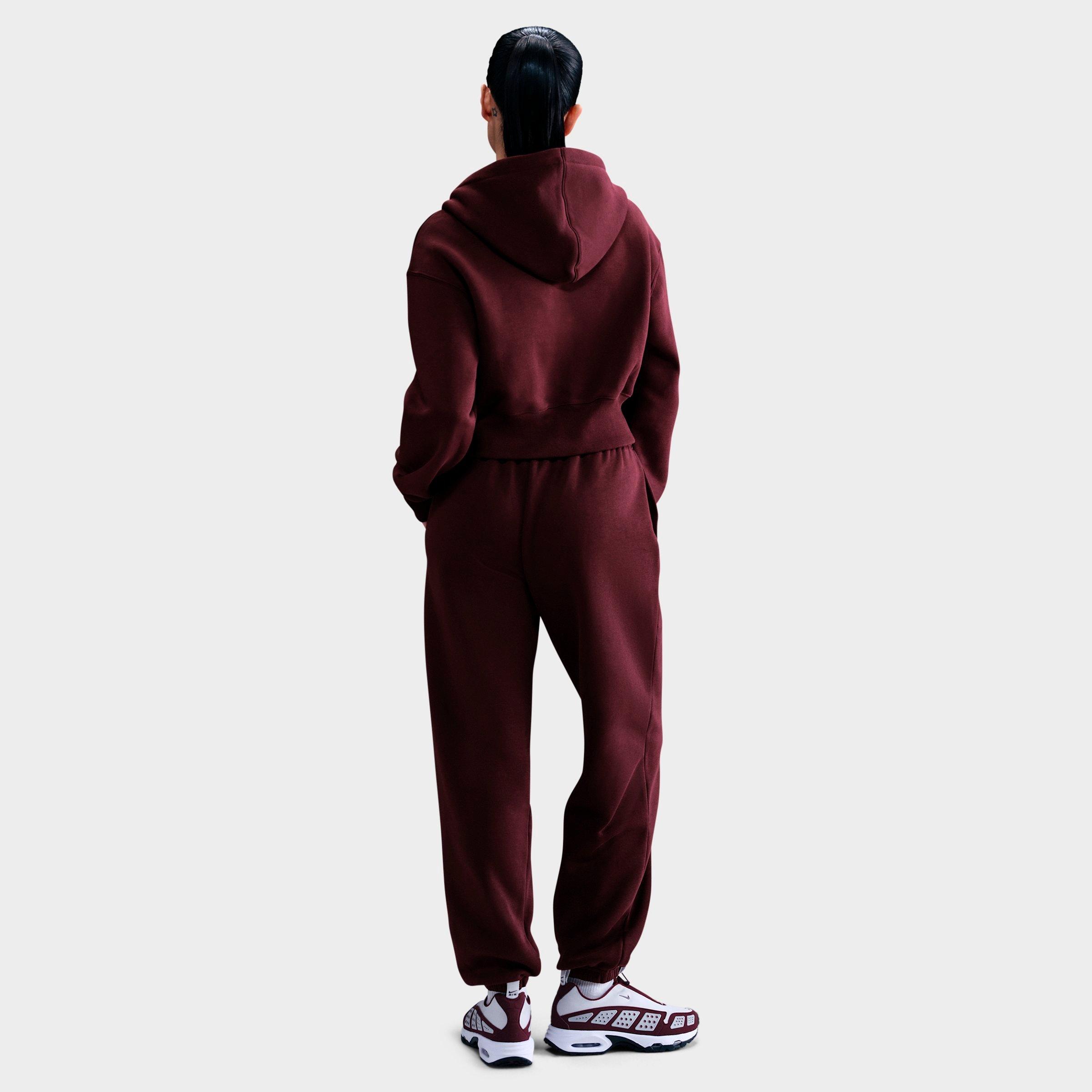 Women's Nithtke Sportswear Phoenix Fleece Oversized High-Waisted Jogger Pants - Burgundy Crush/Burgundy Crush