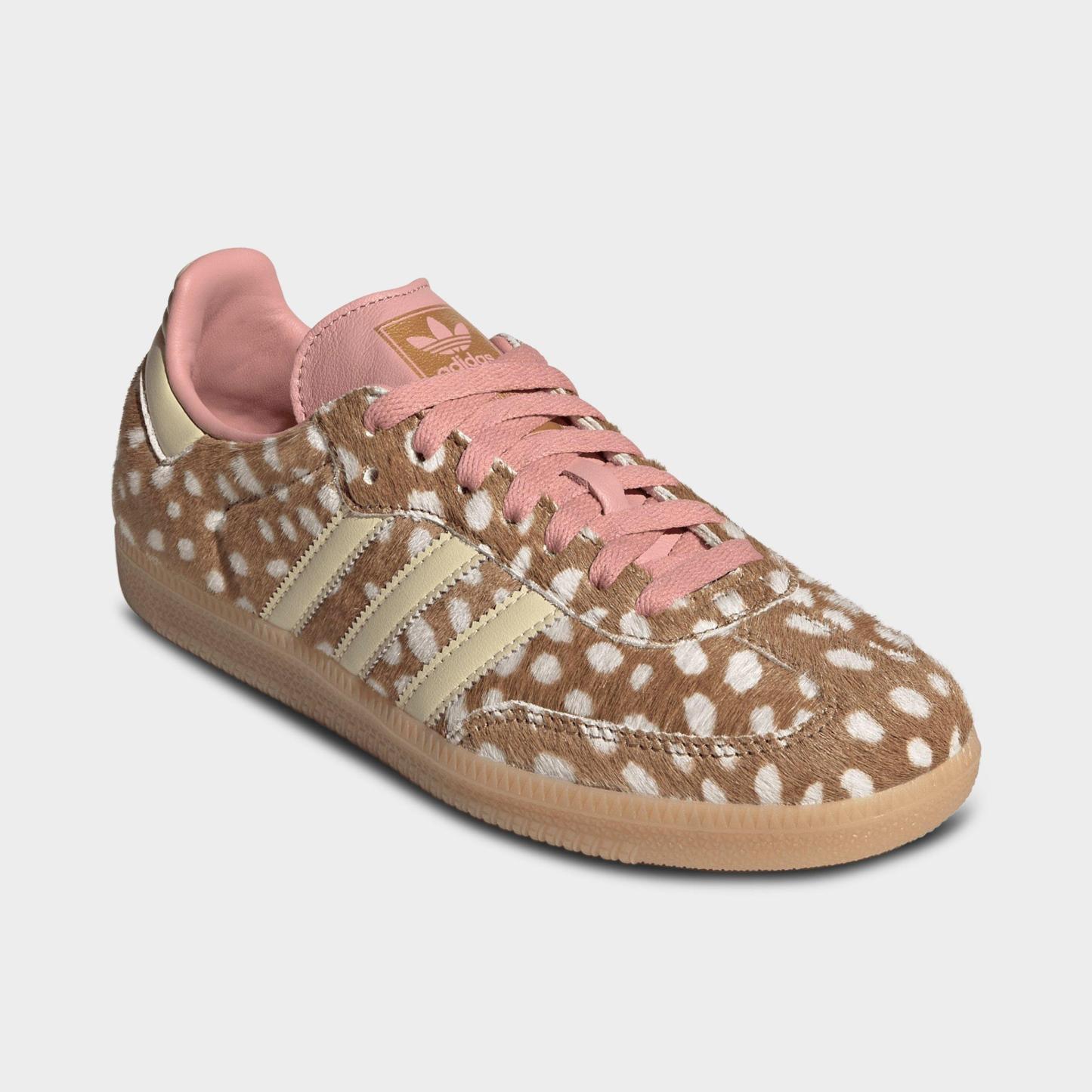 Women's adidas Originals Samba OG Casual Shoes - Part 5 - Brown Desert/Warm Vanilla/Wonder Mauve - Both shoes facing left