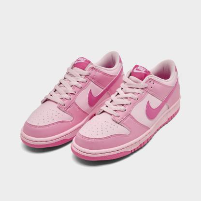 Big Kids' Nike Dunk Low Casual Shoes - Pink Rise/Pink Foam/White/Playful Pink