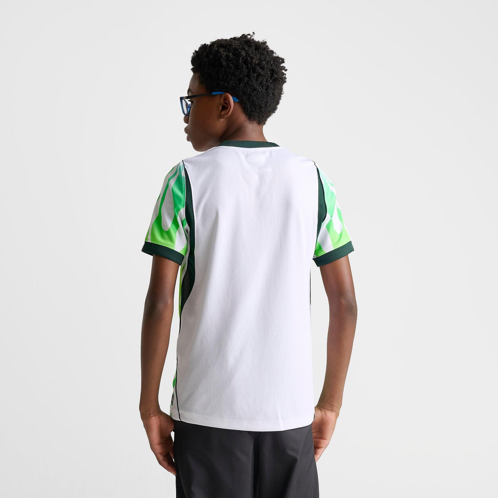 Big Kids' Nike Nigeria 26 Stadium Away Dri-FIT Replica Soccer Jersey - White/Green Glow/Black
