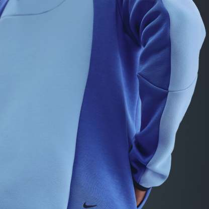Nike Tech Men's Colour-Block Full-Zip Fleece Windrunner Jacket - Aluminium/Comet Blue/Black