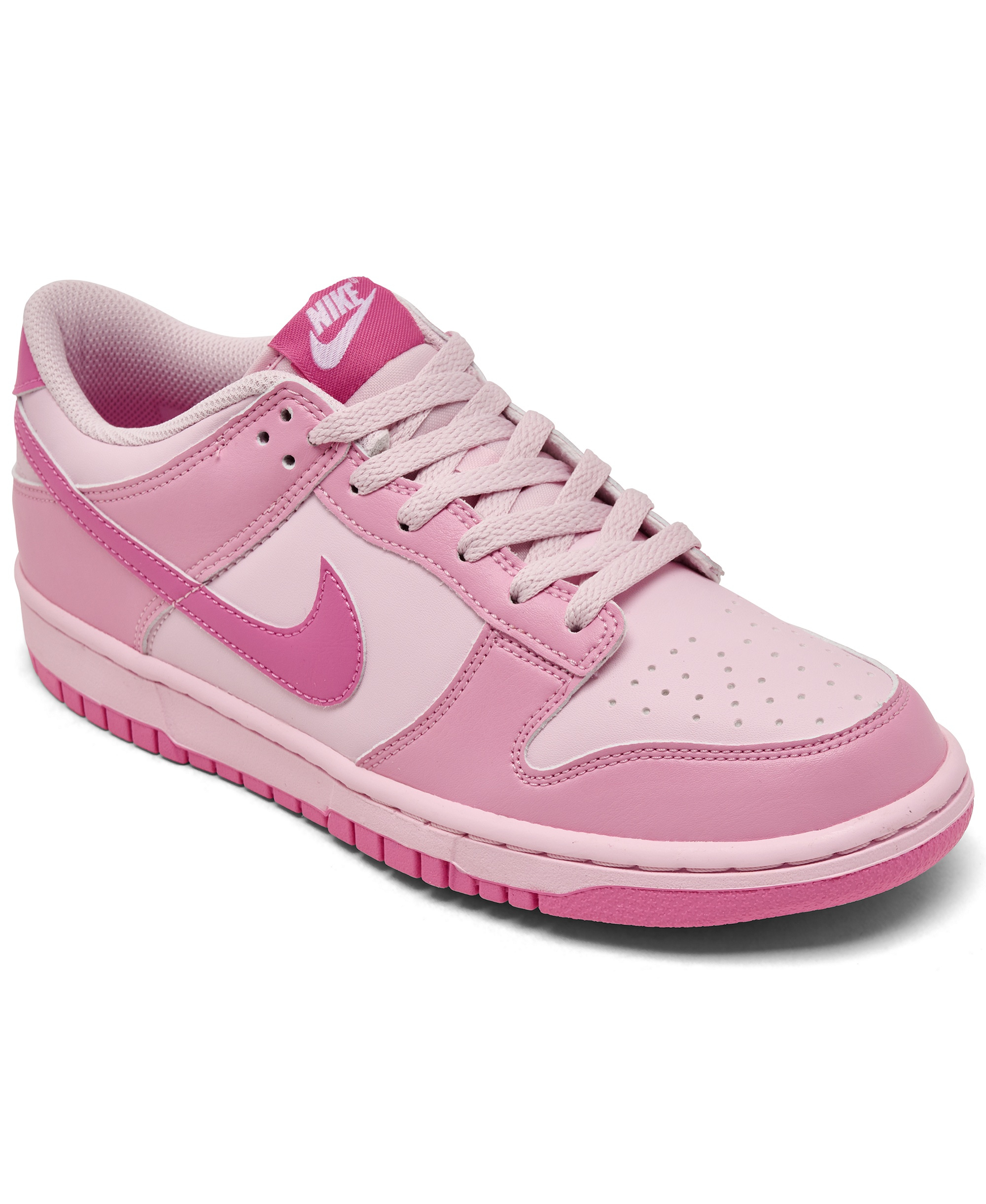 Nike Big Kids' Dunk Low Lifestyle Sneakers from Finish Line - Pink, White