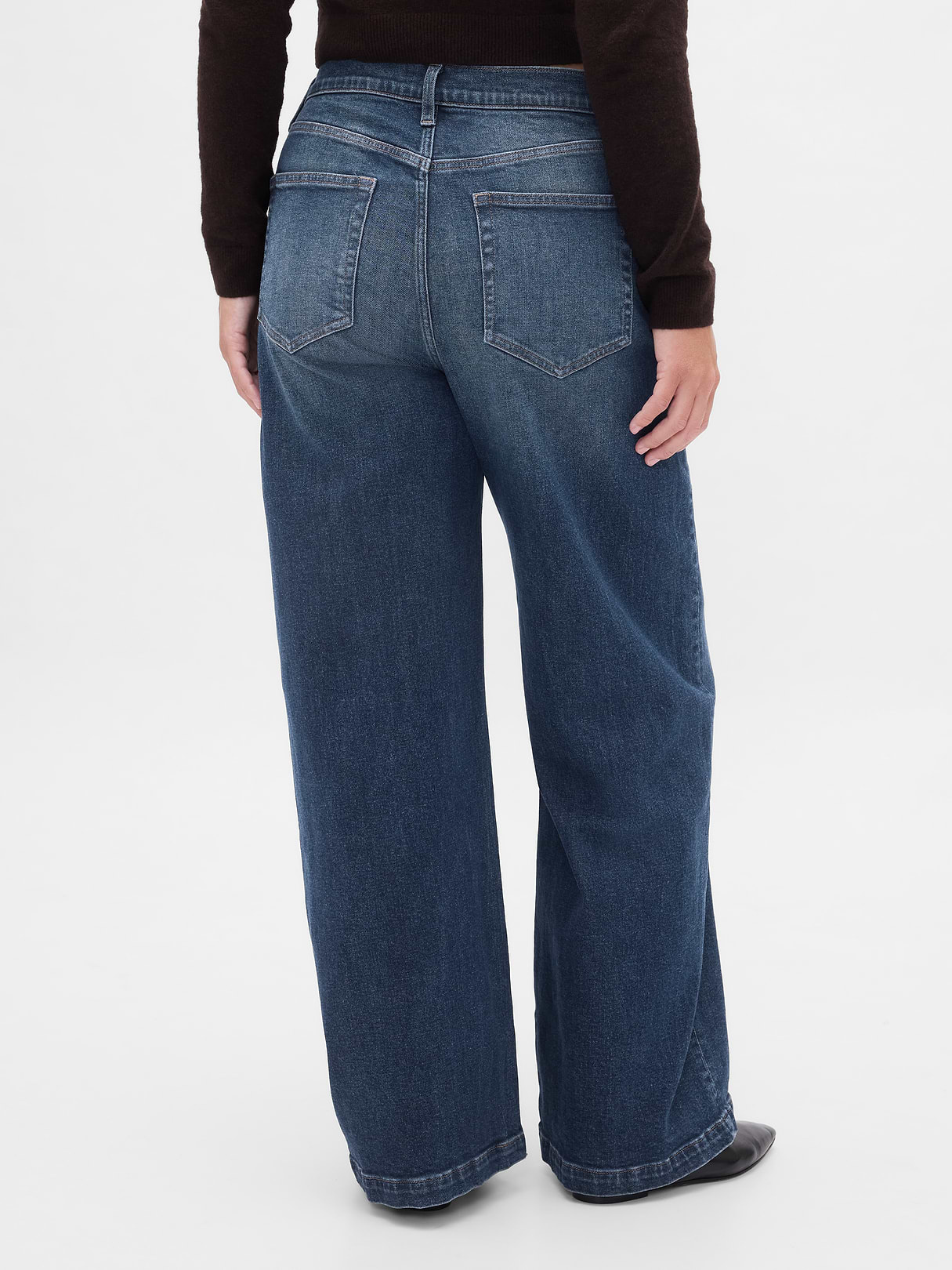 High Rise Stride Cuffed Wide-Leg Jeans - Vintage tint