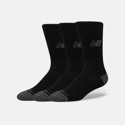 New Balance Active Crew Socks 3 Pack, LAS35203BK