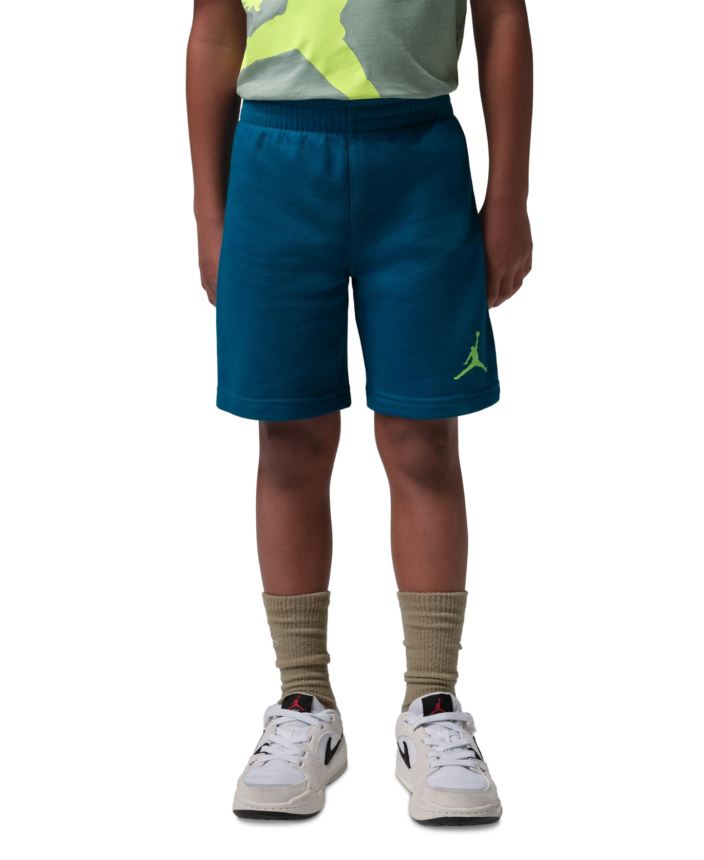 Jordan Boys' 4-7 Jumbo Jumpman T-Shirt and Shorts, 2-Piece Set - Green Abyss