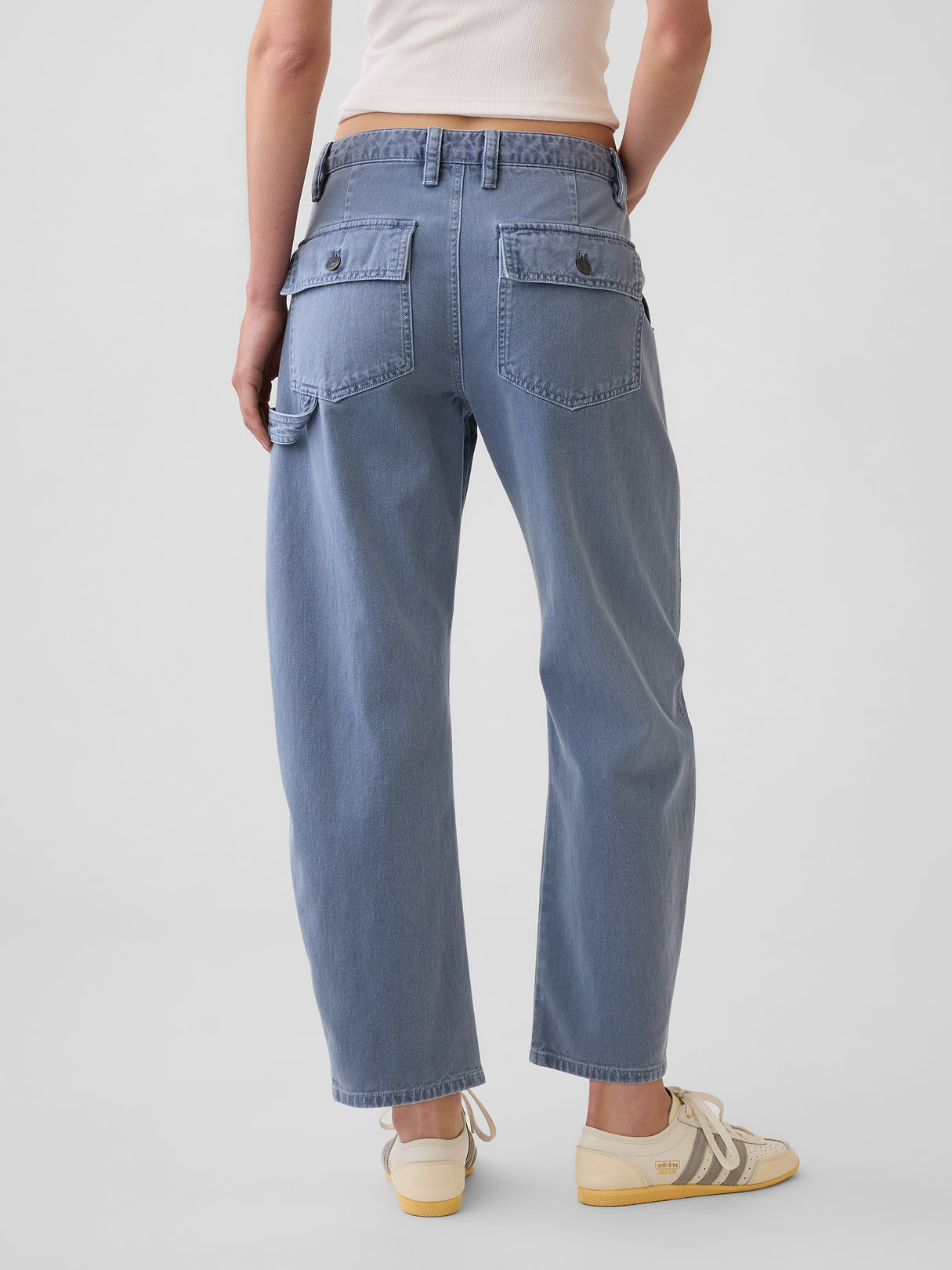 Mid Rise Barrel Utility Ankle Pants - Sargassus blue