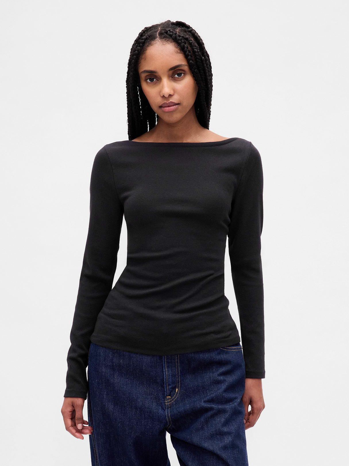 Modern Boatneck T-Shirt - Black