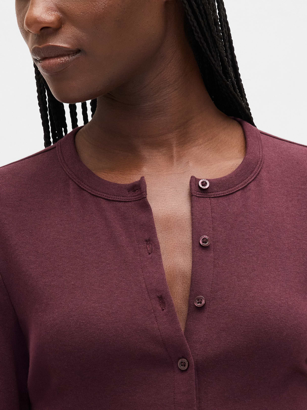 Modern Crewneck Cardigan - Bordeaux purple