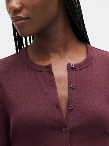 Modern Crewneck Cardigan - Bordeaux purple