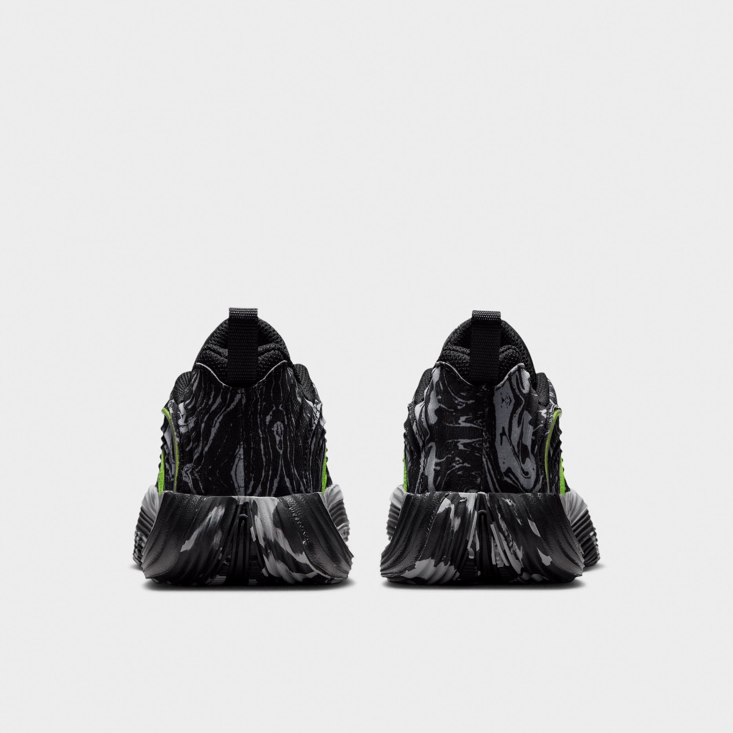 Little Kids' Nithtke Giannis Immortality 5 Basketball Shoes - Black/Light Smoke Grey/Volt - Back view