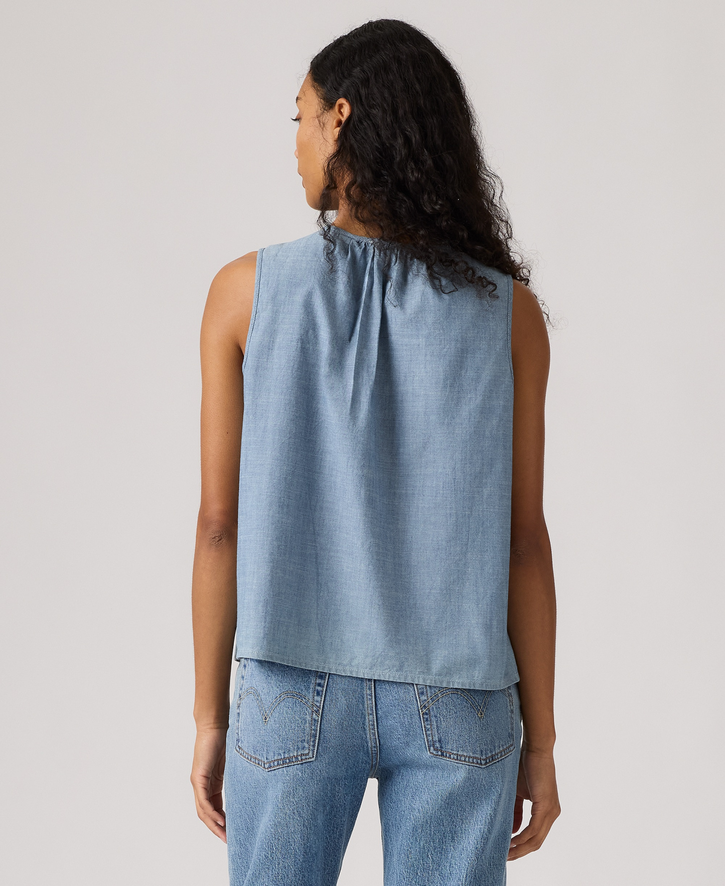 Levi's Women's Luella Sleeveless Tie-Neck Blouse - Breezy Blues