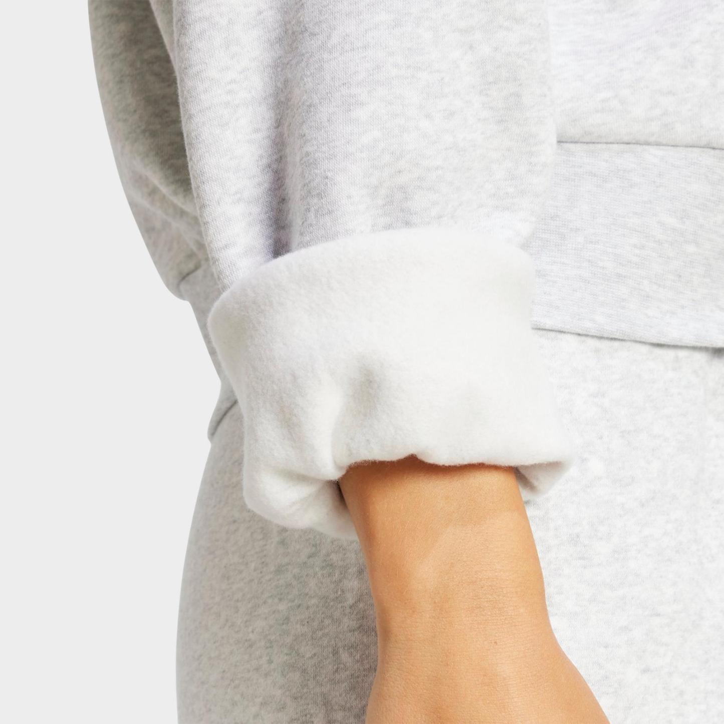 Women's adidas Sportswear Essentials Small Logo Feel Cozy Sweatshirt - Light Grey Heather/White - view 4