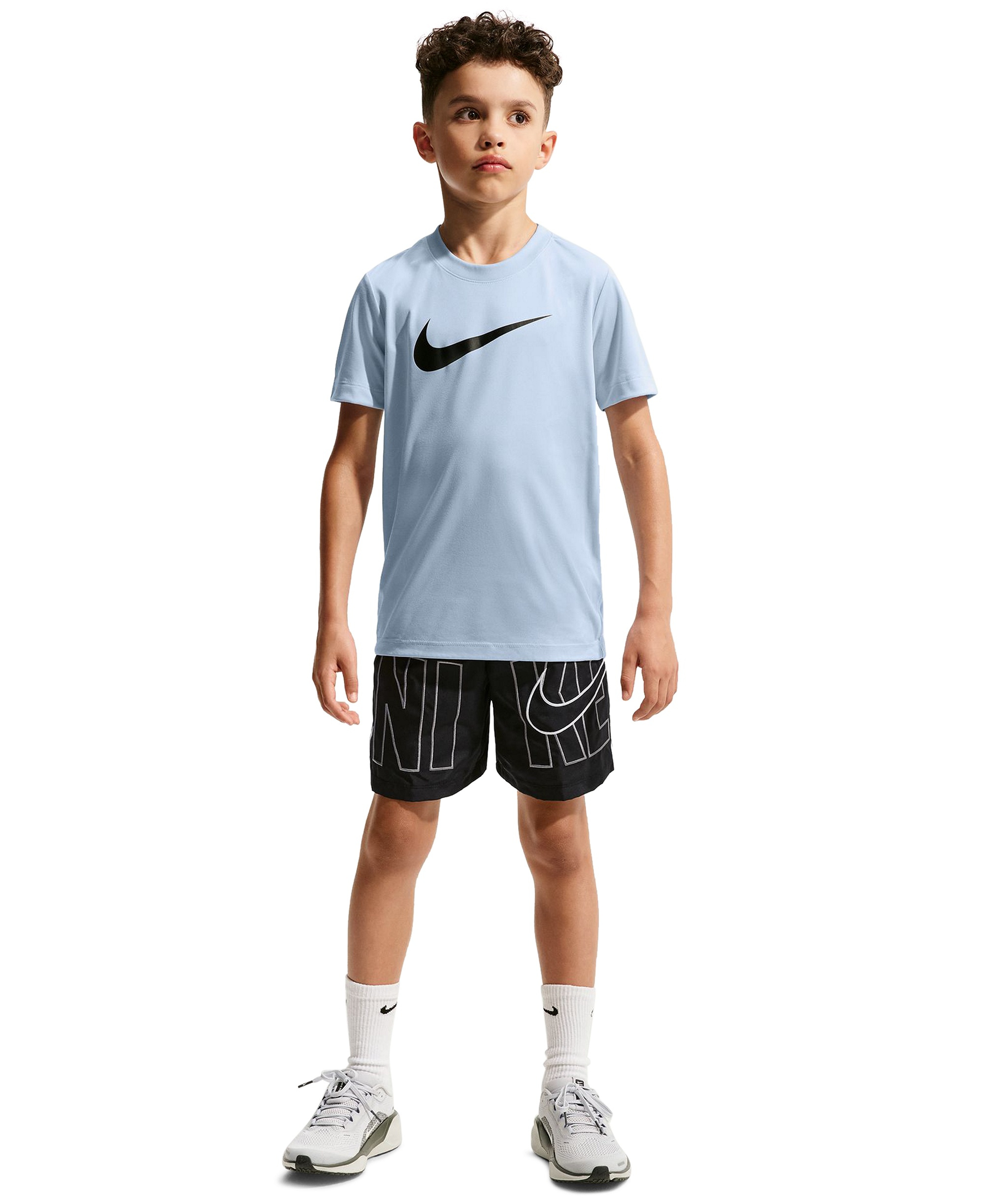 Nike Boys' 8-20 Multi Dri-FIT Training Shorts - Black/White
