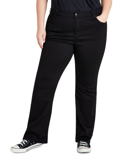 Levi's Trendy Plus Size 725 High-Rise Bootcut Jeans - Soft Black