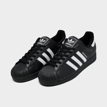 Men's adidas Originals Superstar II Casual Shoes - Part 2 - Black/White/Black - Both shoes facing left