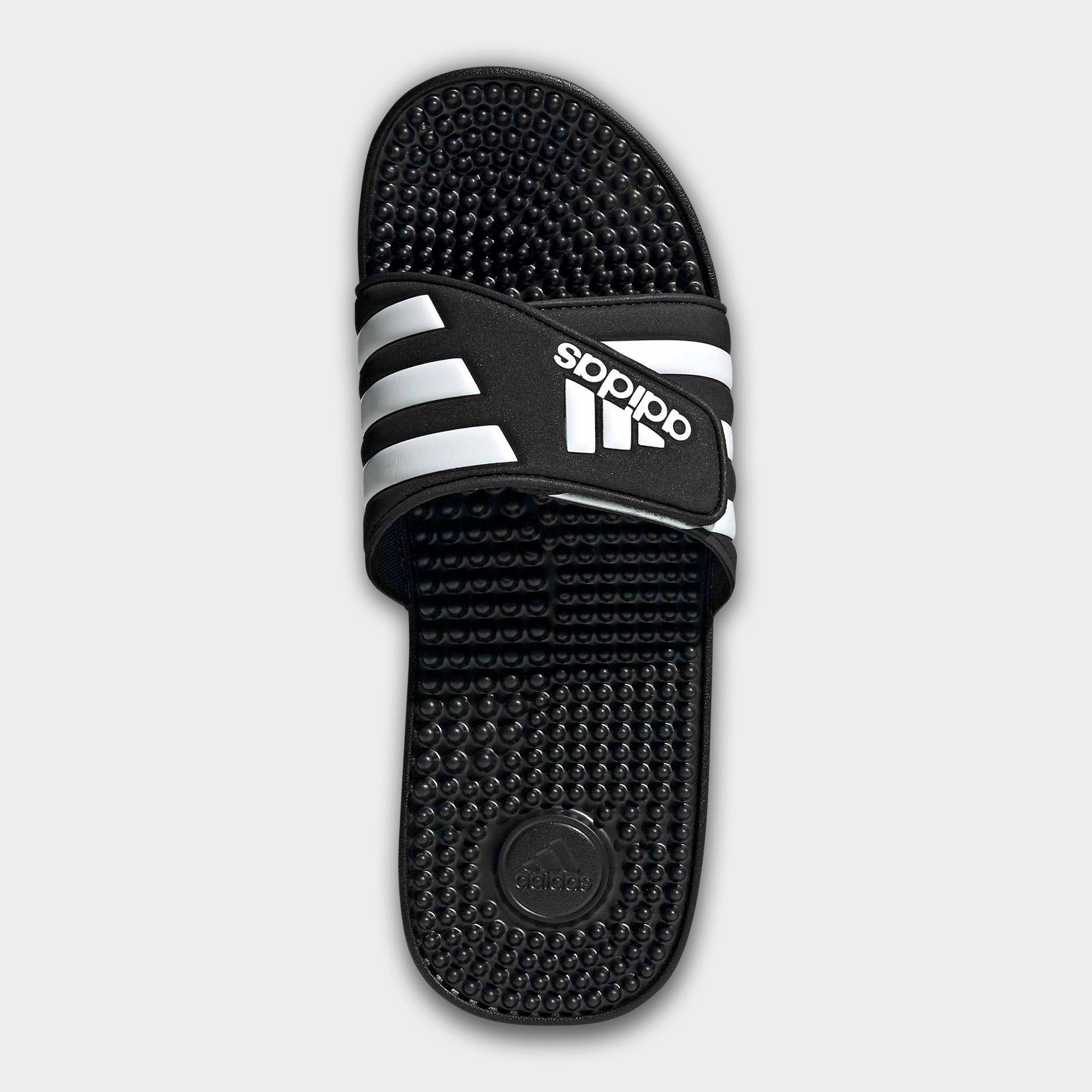 Men's adidas Adissage Slide Sandals - Black/White/Black - Top view