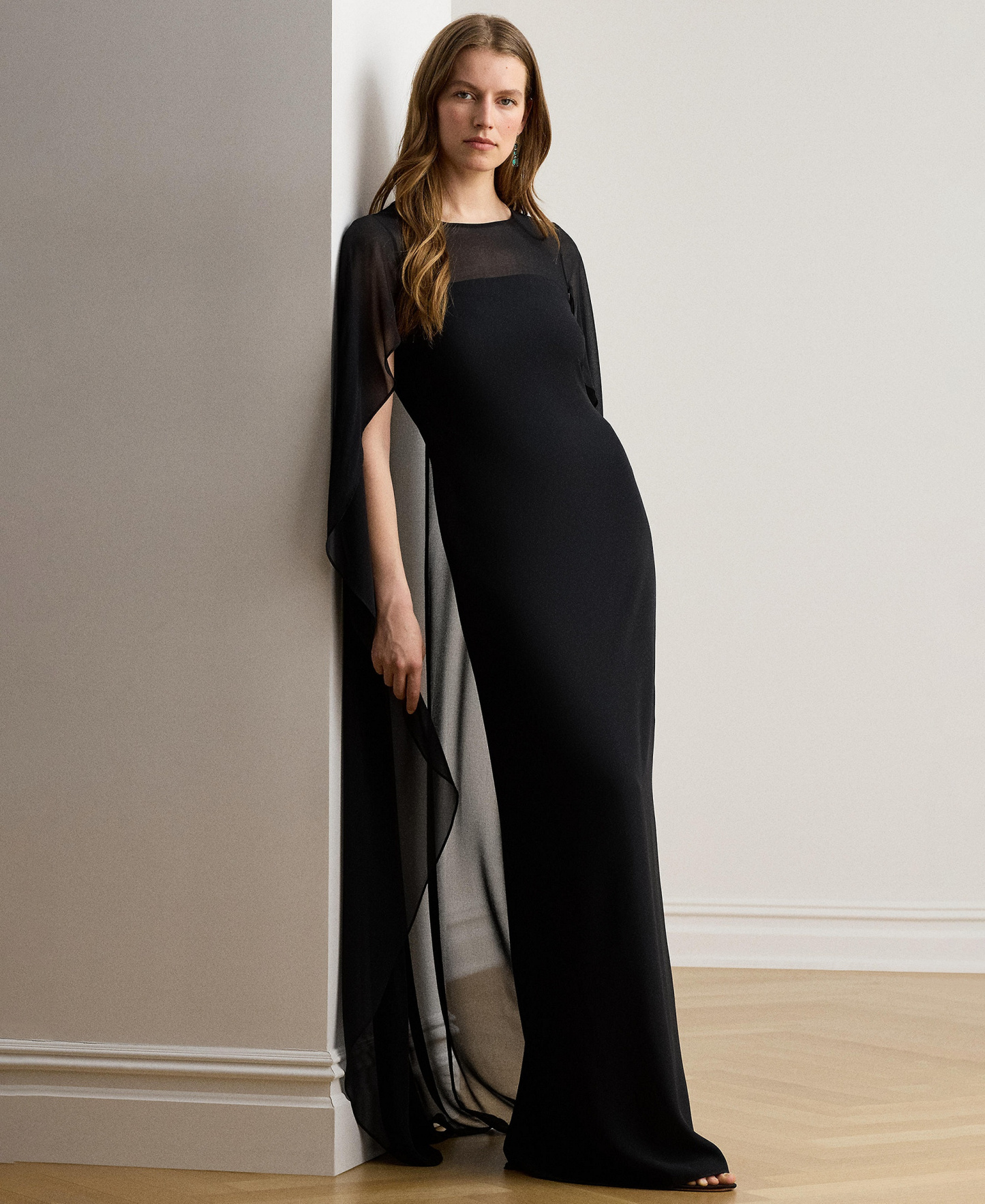 Lauren Ralph Lauren Women's Cape Georgette Gown - Black