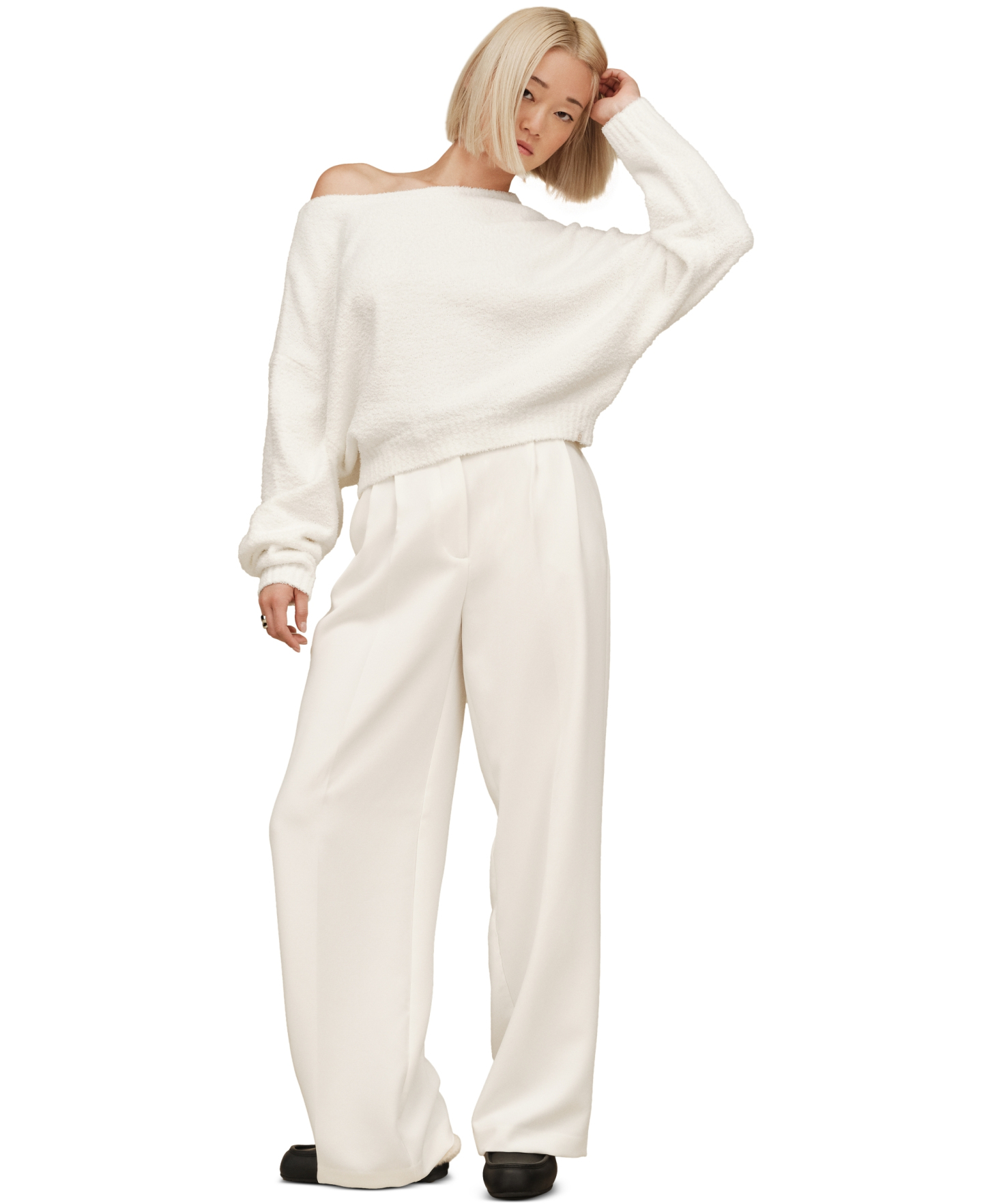UGG Women's Novalie Slouchy Boat Neck Lounge Top - Cream
