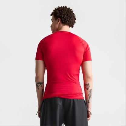 Men's Nike Pro Dri-FIT Tight Short-Sleeve Fitness Top - University Red/Black