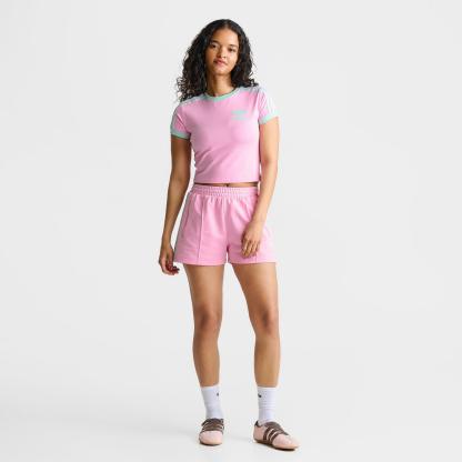 Women's adidas Originals adicolor 3-Stripes Baby T-Shirt - True Pink/Clear Mint - view 2
