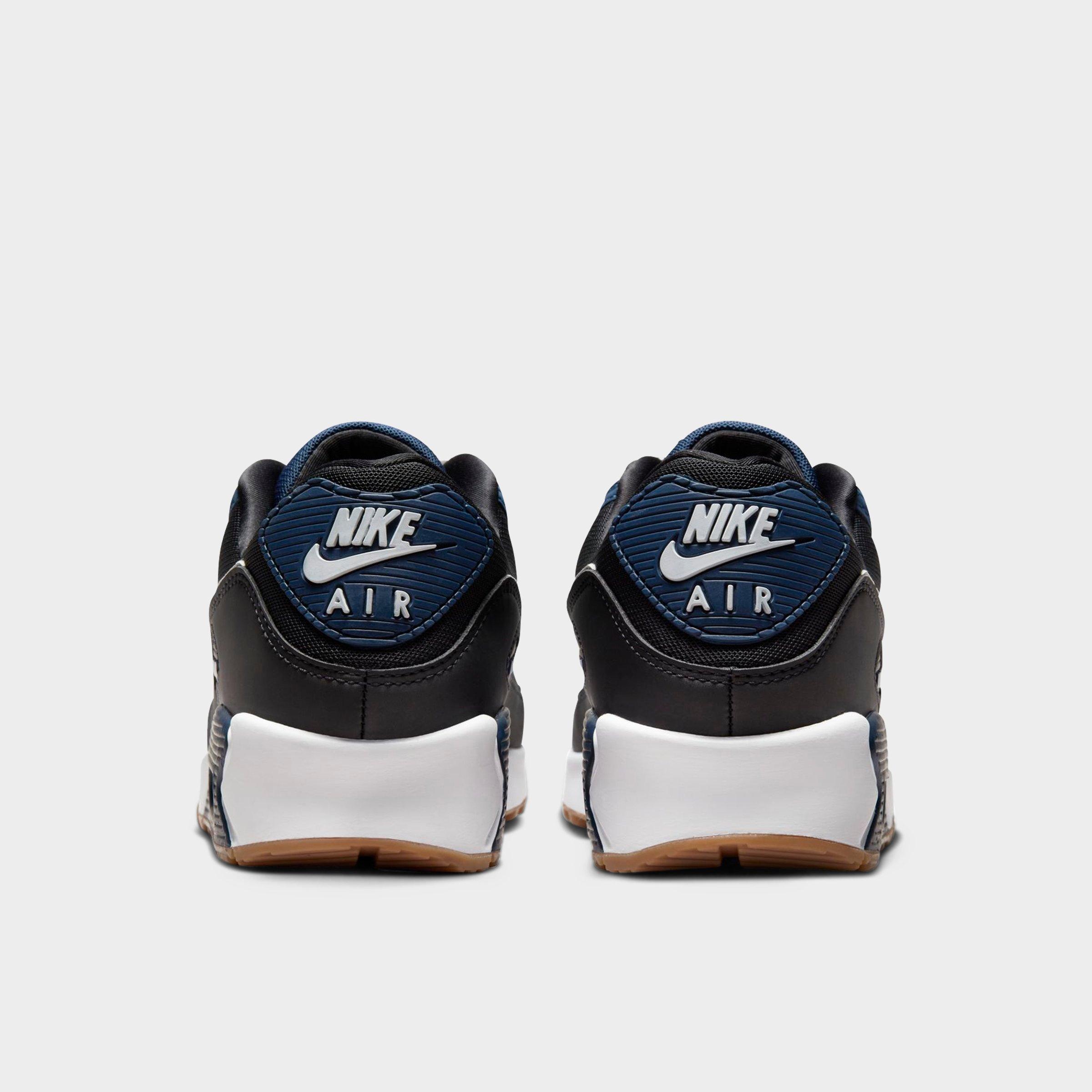 Men's Nithtke Air Max 90 Casual Shoes - Part 3 - Midnight Navy/White/Black/Gum Med Brown - Back view