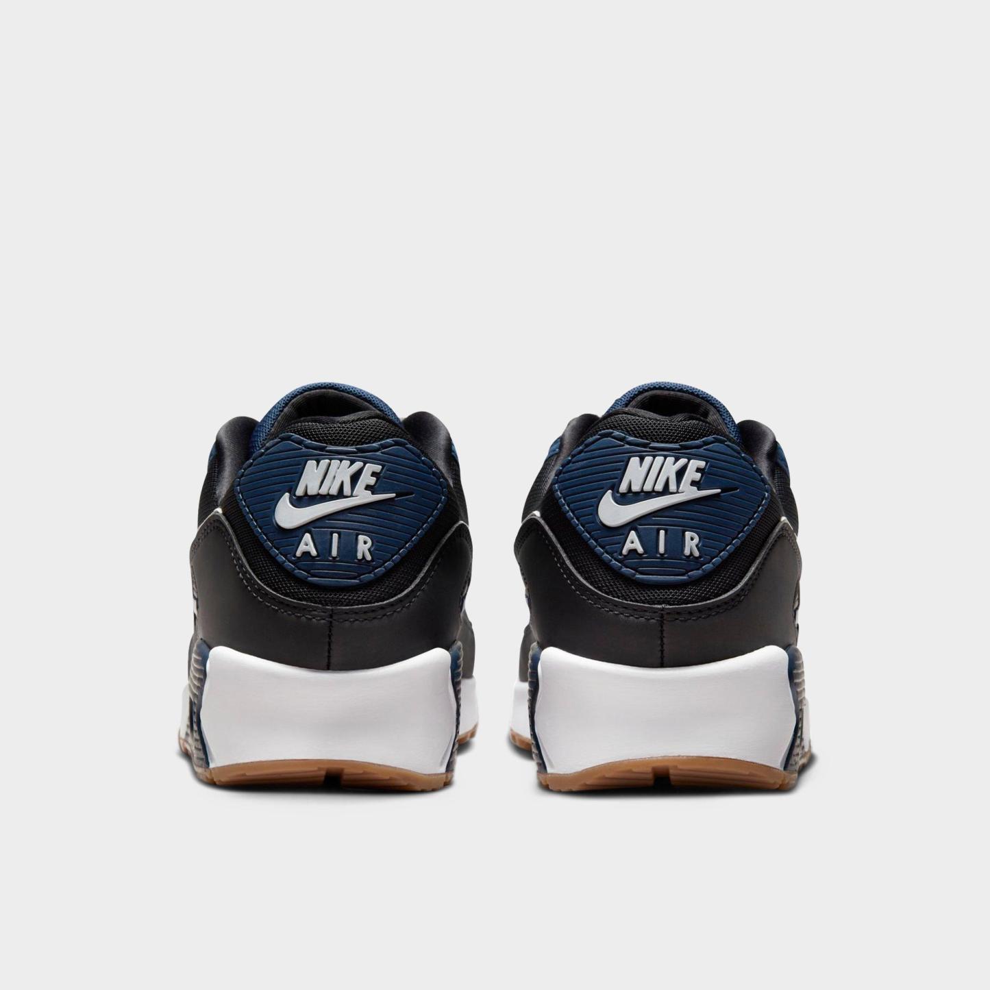 Men's Nithtke Air Max 90 Casual Shoes - Part 3 - Midnight Navy/White/Black/Gum Med Brown - Back view