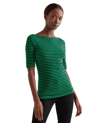 Lauren Ralph Lauren Women's Striped Boat Neck Top