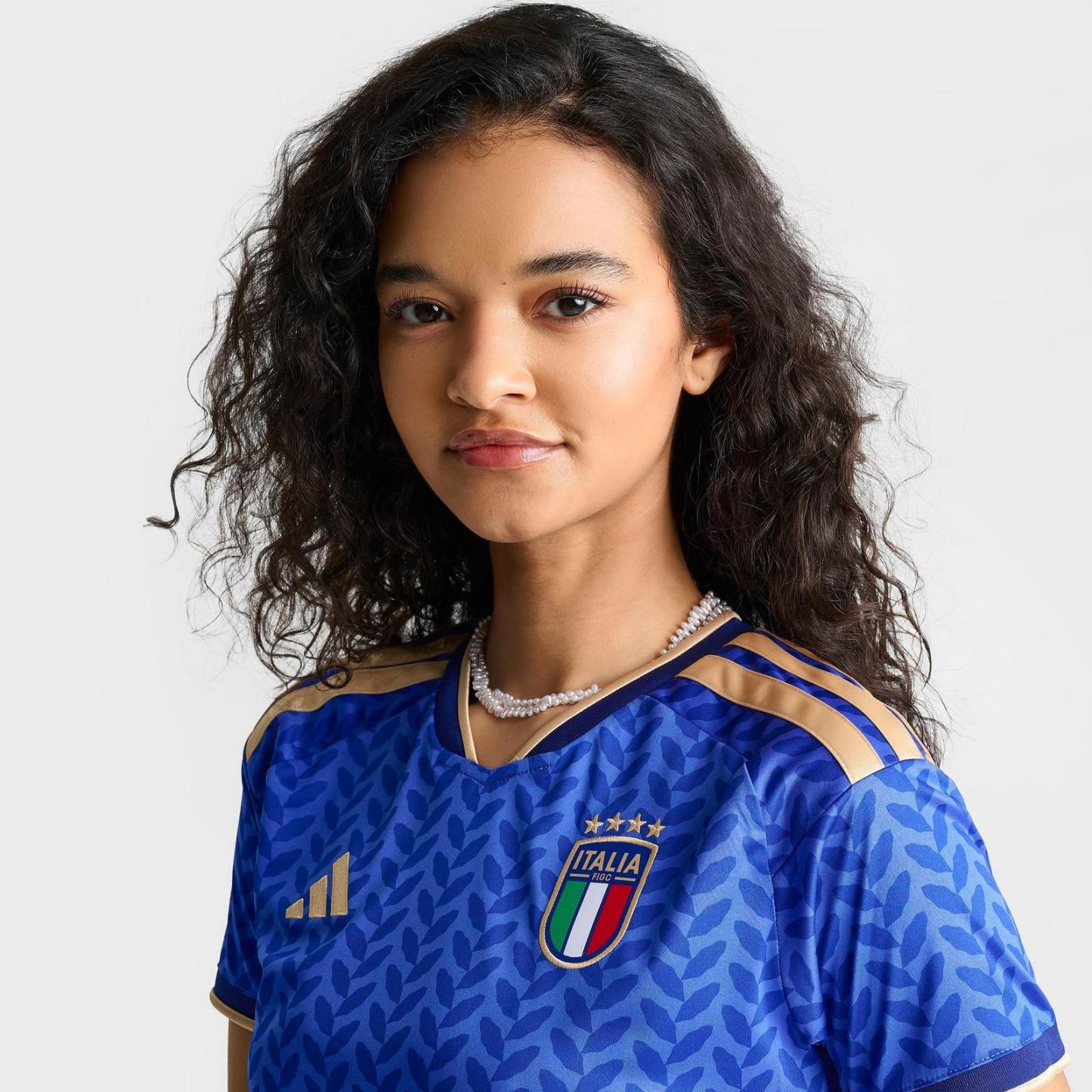 Women's adidas Italy 2026 Home Cropped Jersey - Bold Blue - view 5