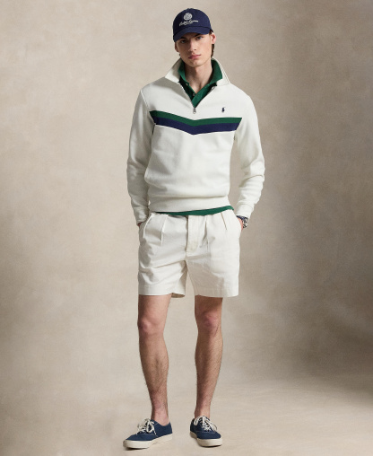 Polo Ralph Lauren Men's Double-Knit Quarter-Zip Sweatshirt - White