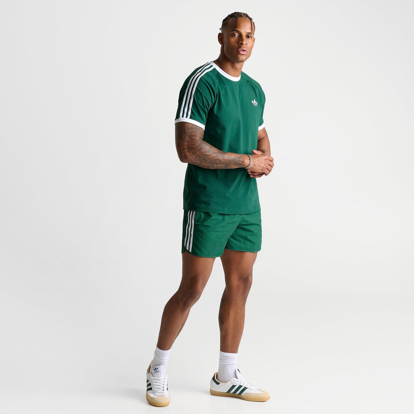 Men's adidas Originals adicolor Sprinter Shorts - Collegiate Green/White - view 2